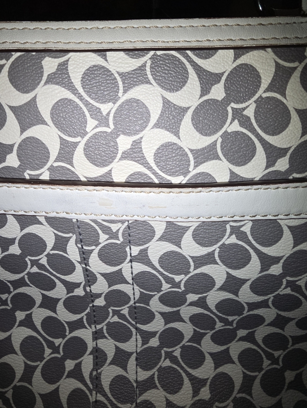 Coach Signature Tote in Gray, White & Pink - Picture 4 of 16